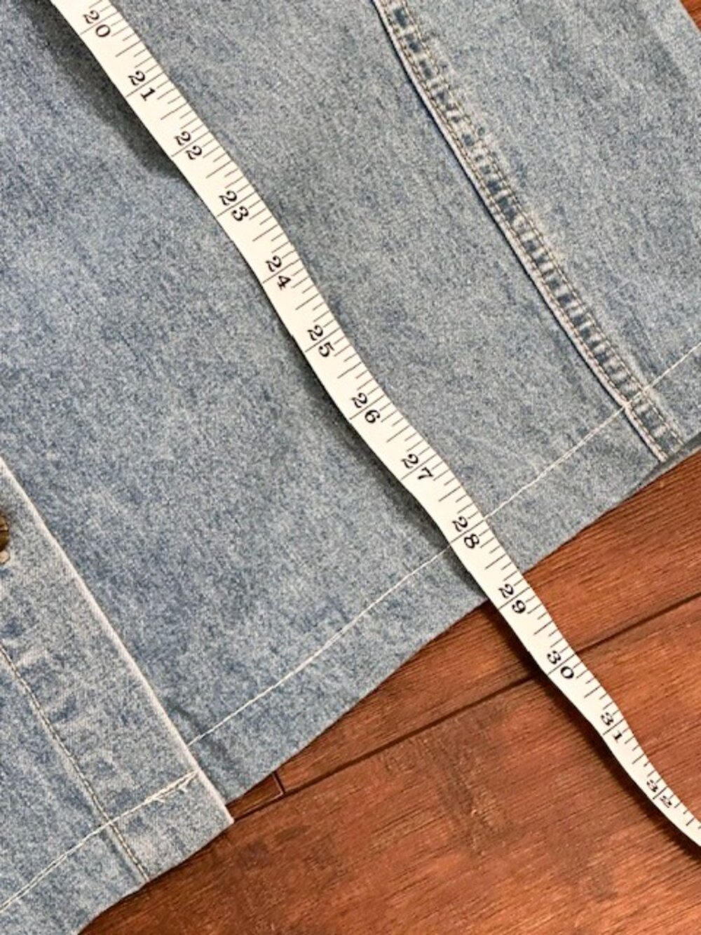 Vintage Gloria Vanderbilt Denim Midi Skirt Button Front Size 16 90s - Picture 12 of 12